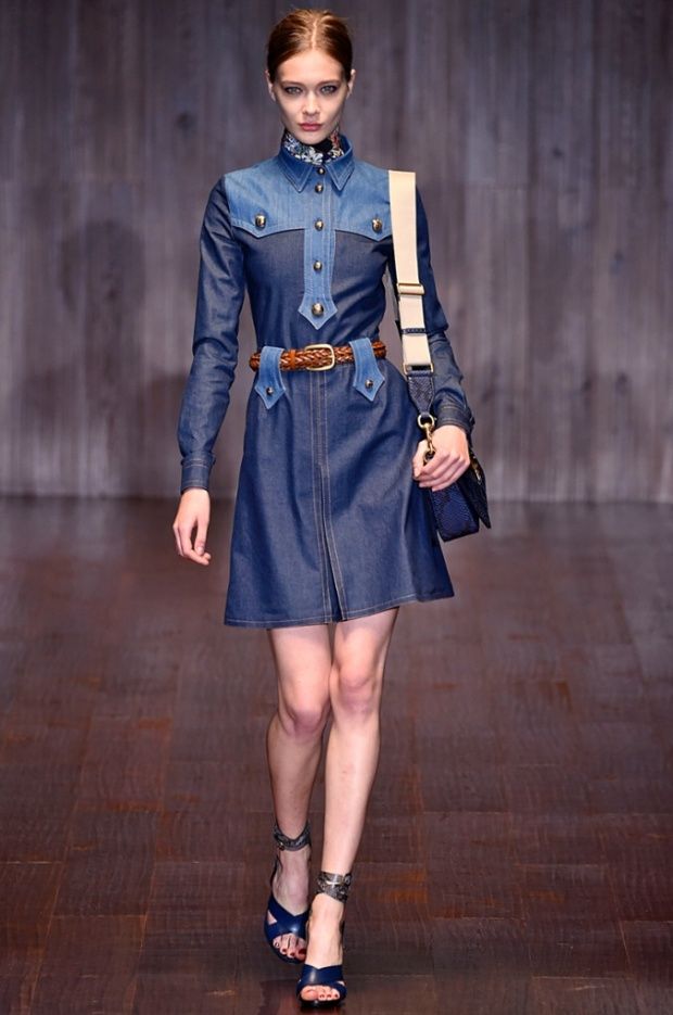 DENIM TWO TONE DRESS