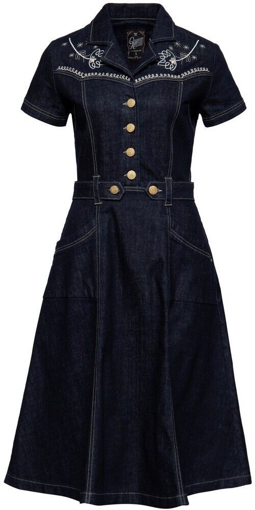 SHORT SLEEVS DENIM DRESS